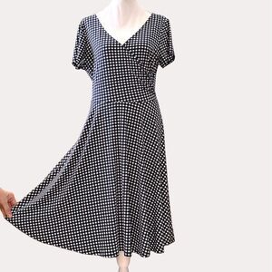 Kaileigh Slinky Knit Dress Gingham Check Blue White S